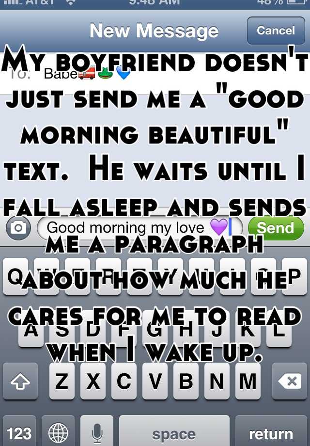 Paragraph for my boyfriend to wake up to