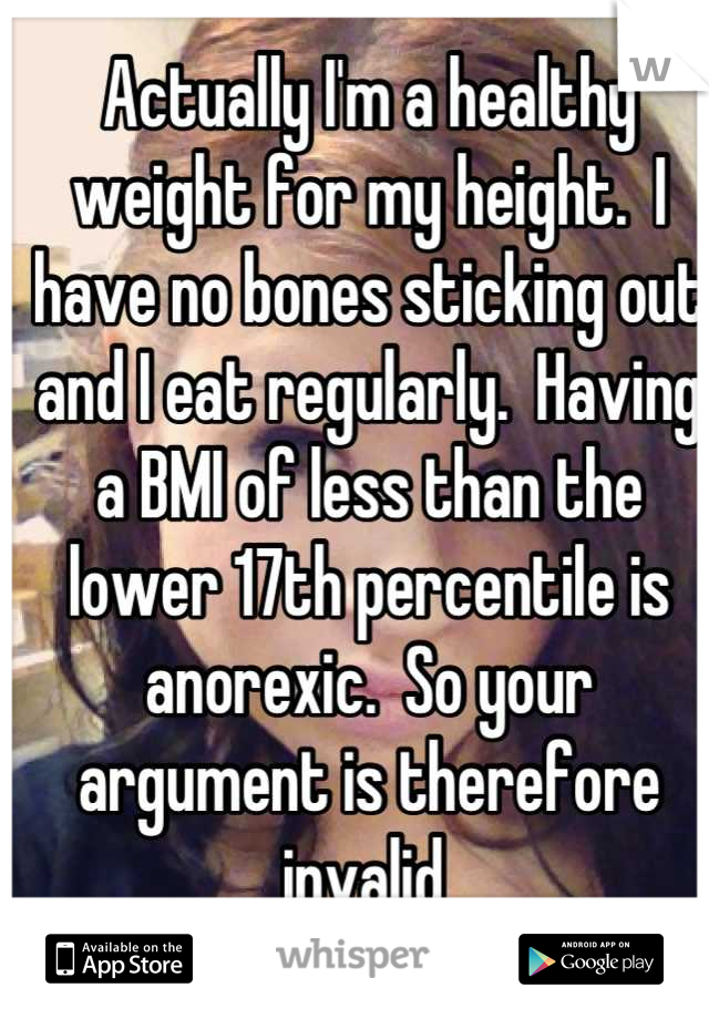 Actually I M A Healthy Weight For My Height I Have No Bones