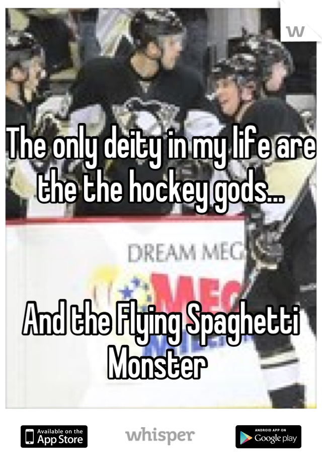 The only deity in my life are the the hockey gods...


And the Flying Spaghetti Monster 