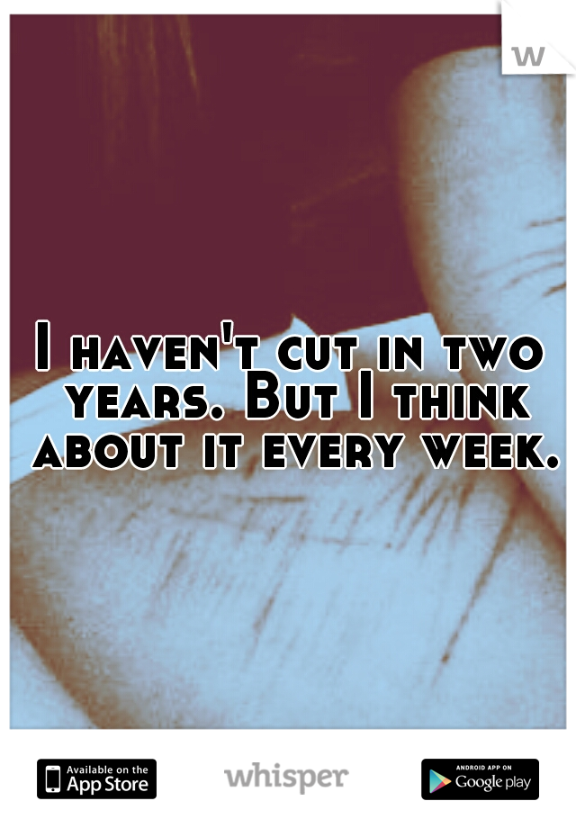 I haven't cut in two years. But I think about it every week.