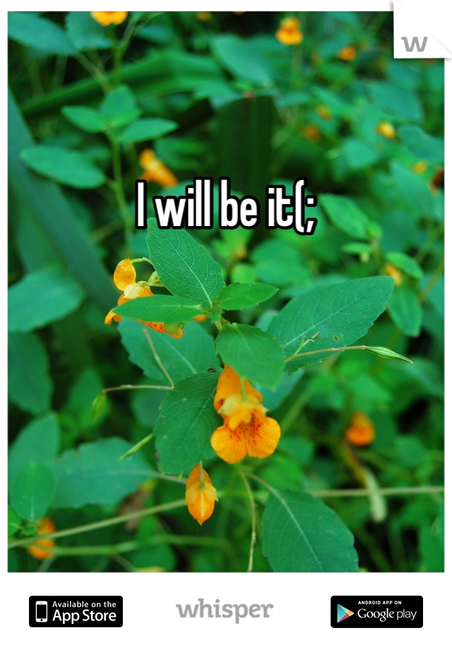 I will be it(;