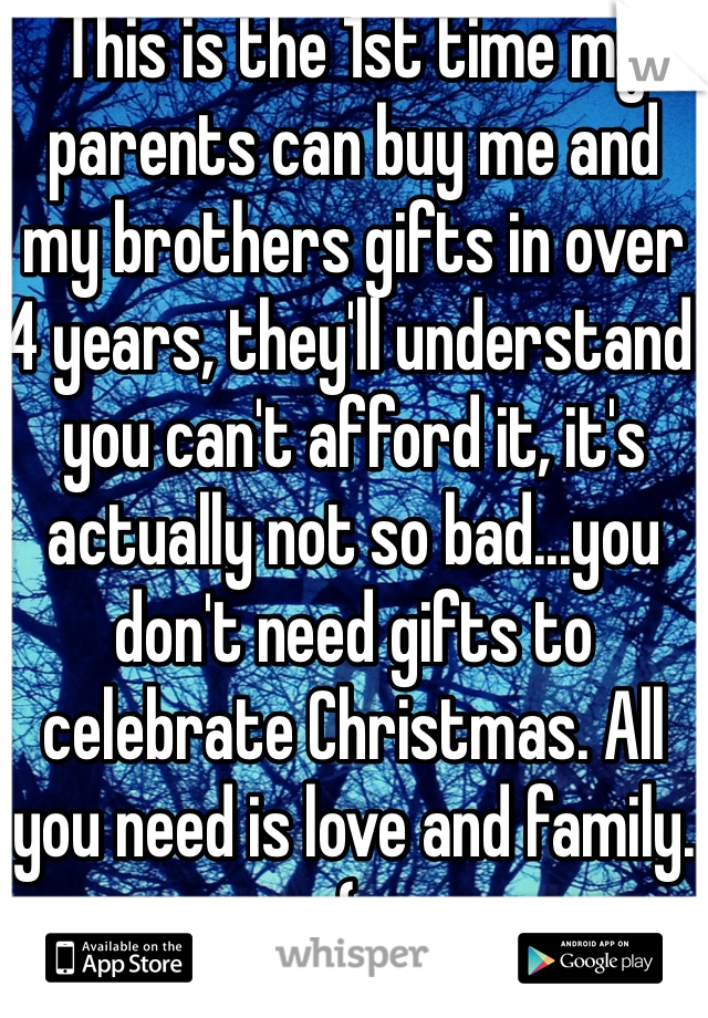 I'm not excited for Christmas like everyone else. I have no extra money