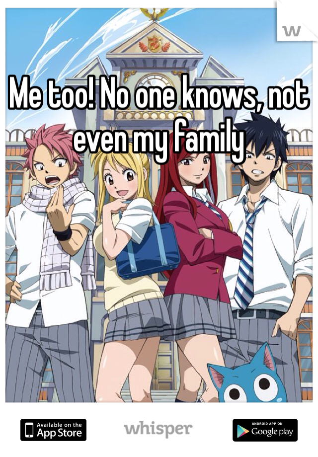 Me too! No one knows, not even my family