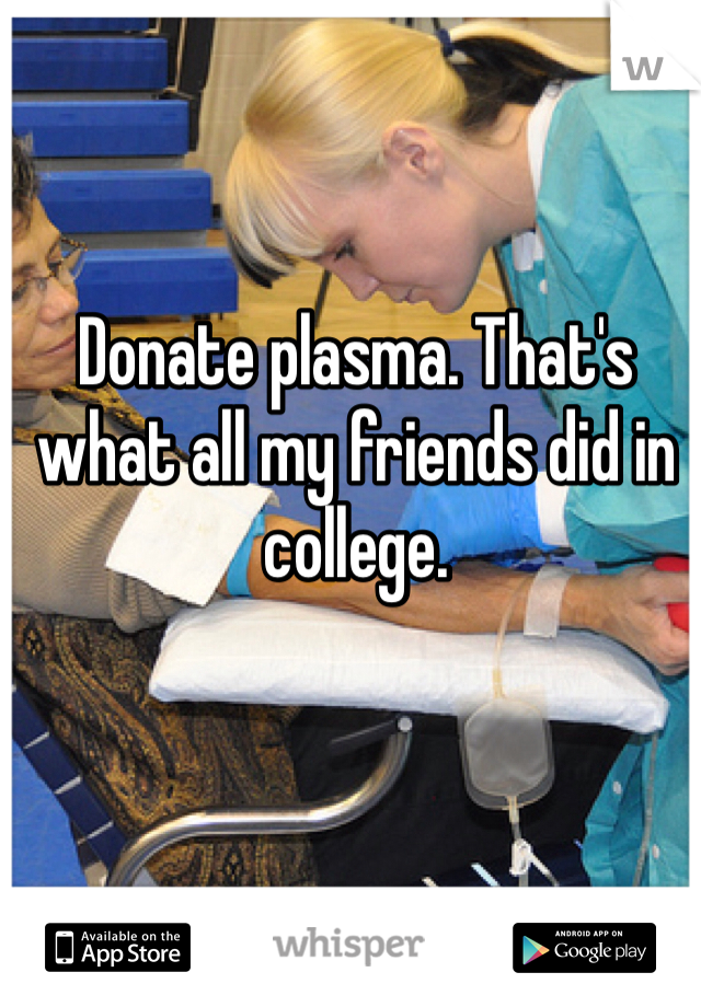 Donate plasma. That's what all my friends did in college.