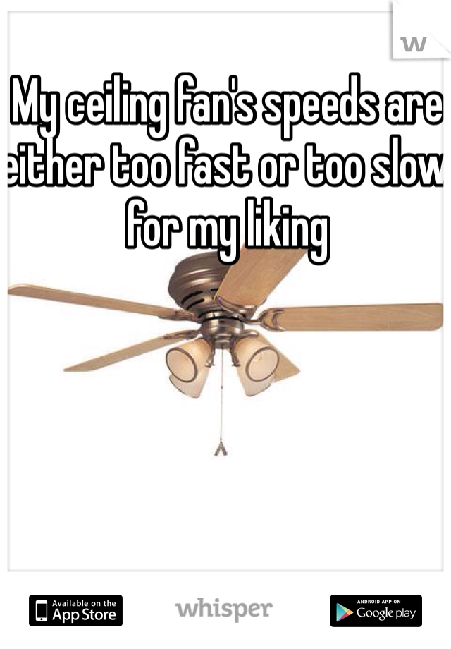 My Ceiling Fan S Speeds Are Either Too Fast Or Too Slow For