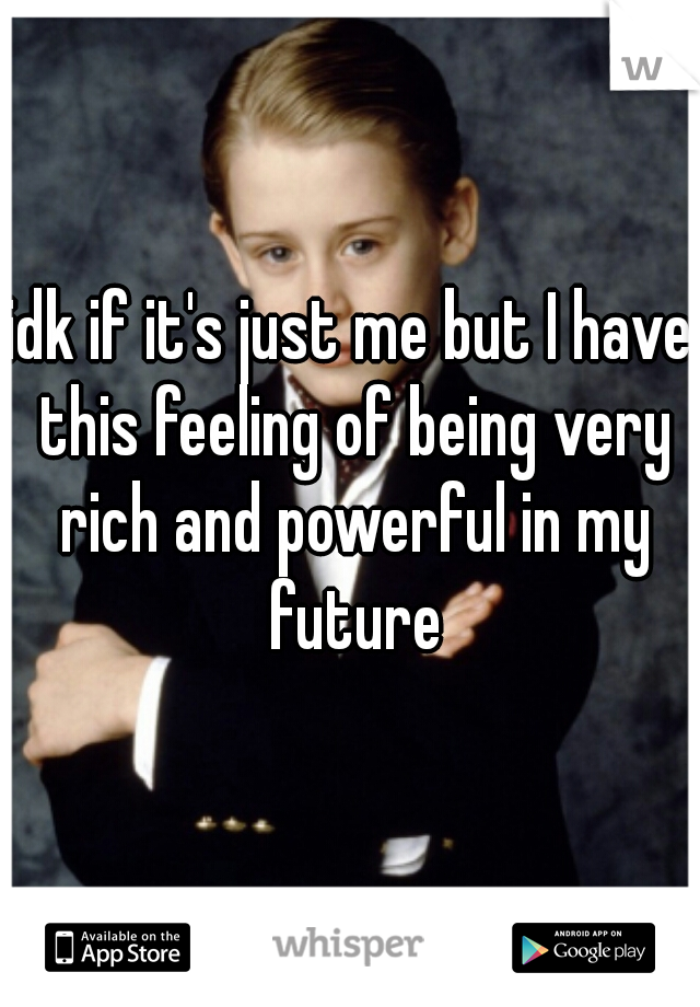 idk if it's just me but I have this feeling of being very rich and powerful in my future