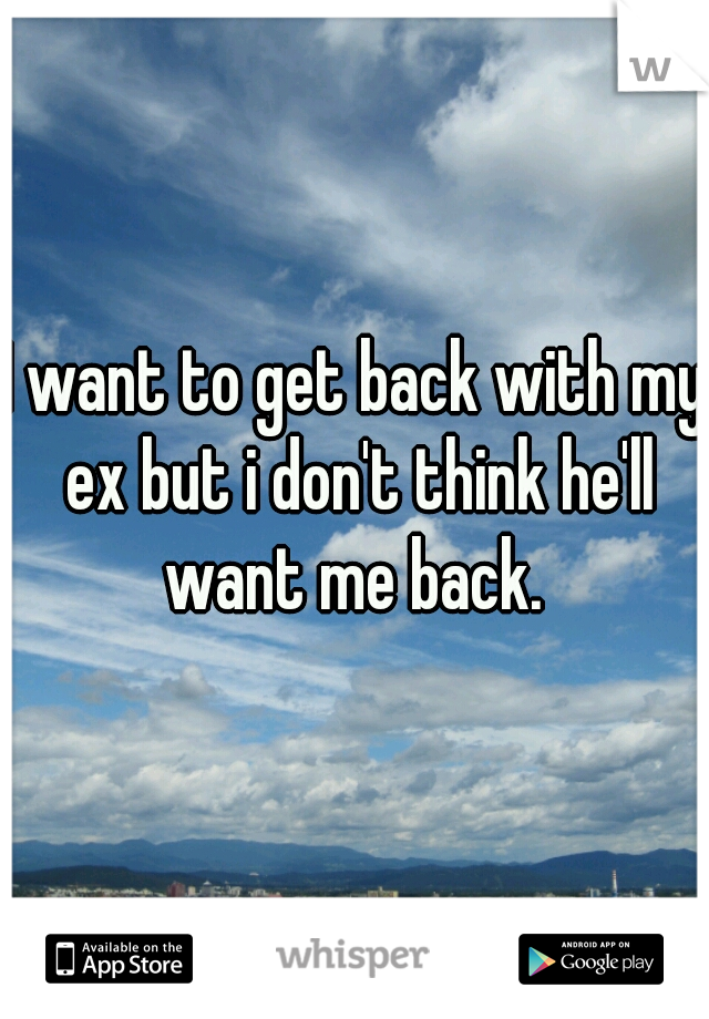 I want to get back with my ex but i don't think he'll want me back. 