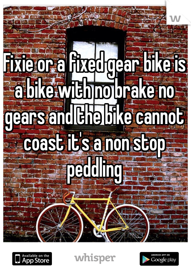 fixed gear bike no brakes