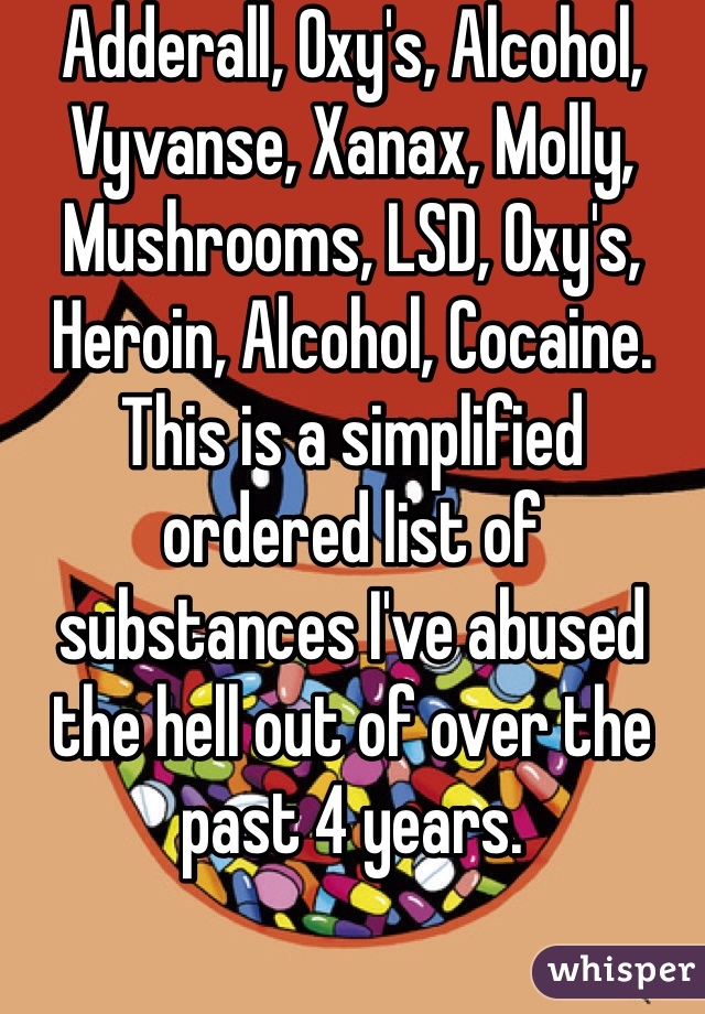 and alcohol adderall molly