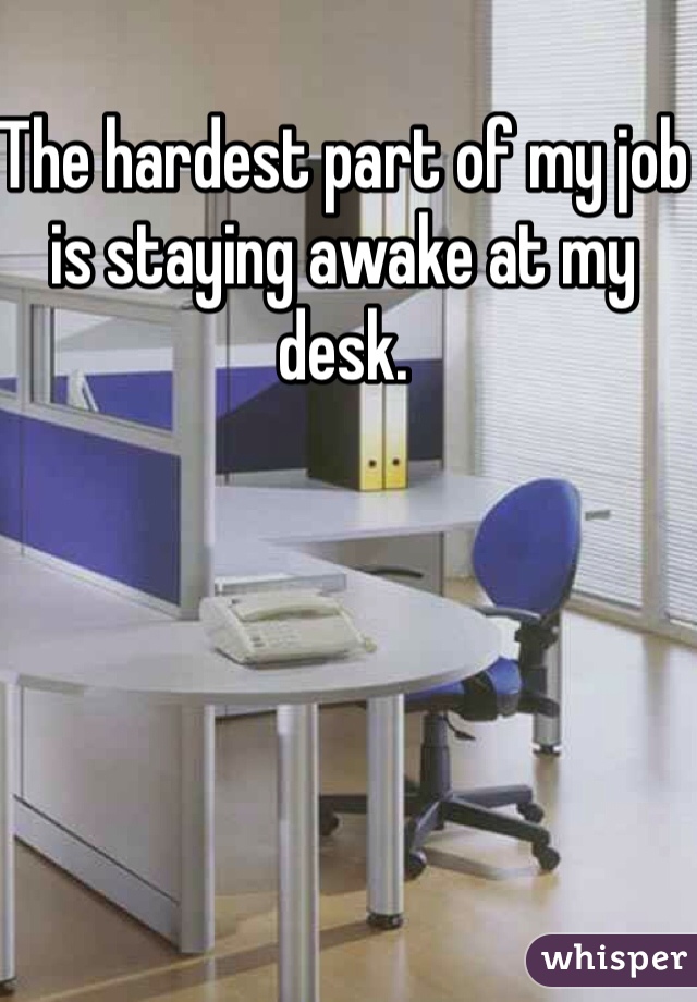 The Hardest Part Of My Job Is Staying Awake At My Desk