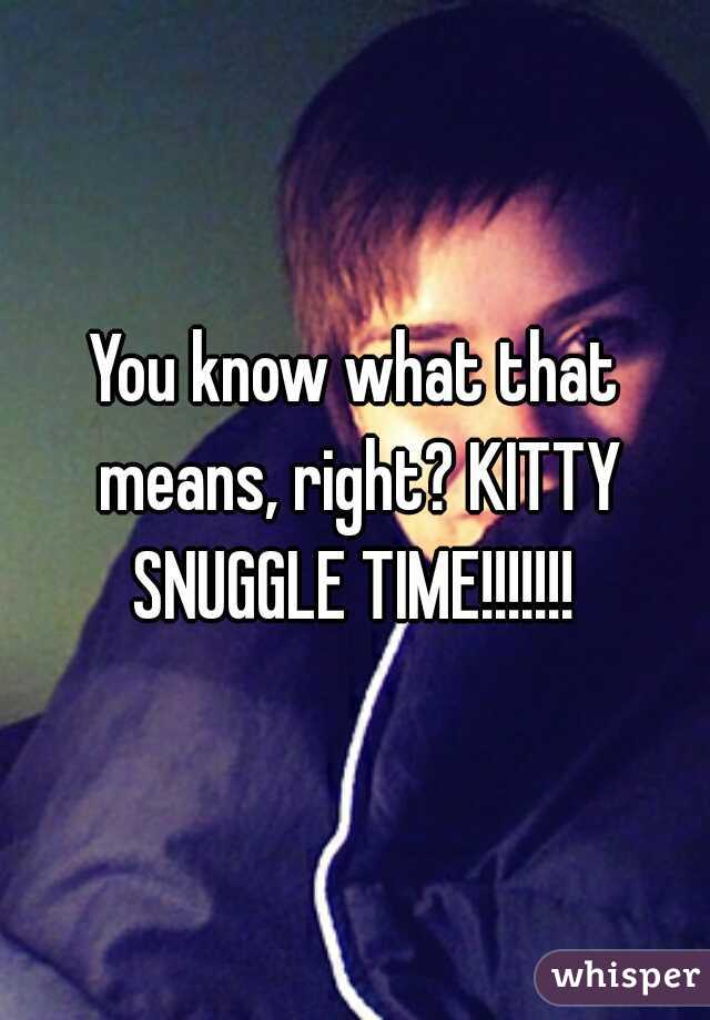 You know what that means, right? KITTY SNUGGLE TIME!!!!!!! 