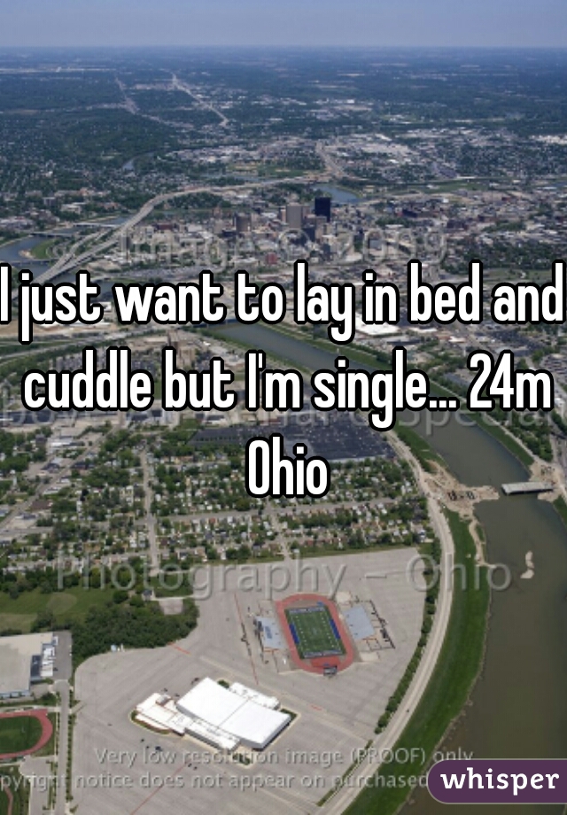 I just want to lay in bed and cuddle but I'm single... 24m Ohio