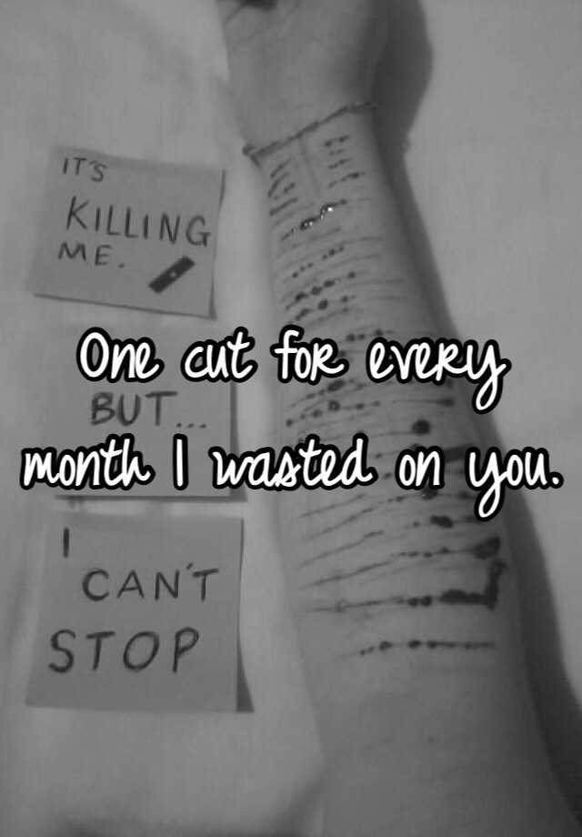 One cut for every month I wasted on you. 