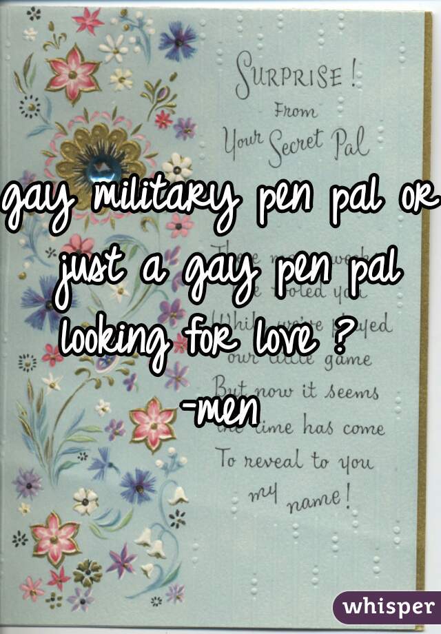 Military pen pals online