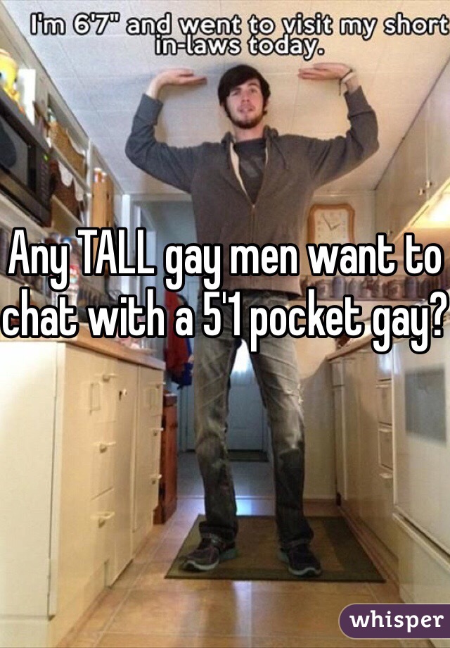 Tall men chat.