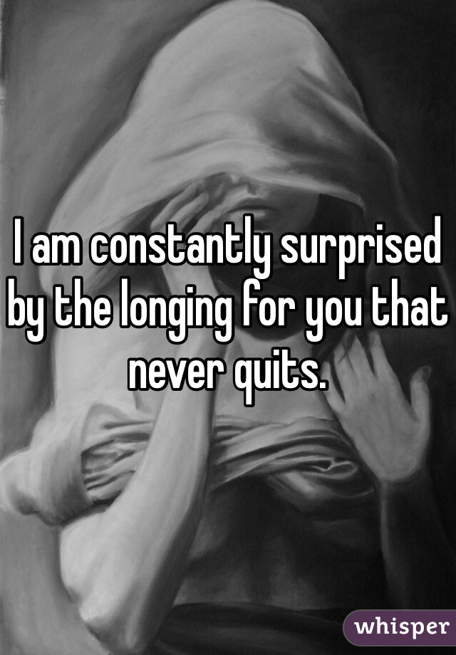 I Am Constantly Surprised By The Longing For You That Never Quits