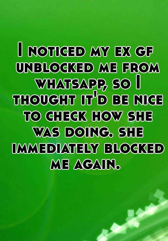 My ex blocked me on whatsapp