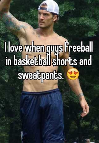 guys freeballing in sweatpants