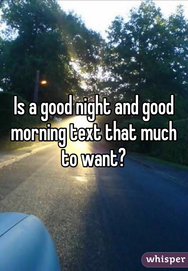 Is a good night and good morning text that much to want?