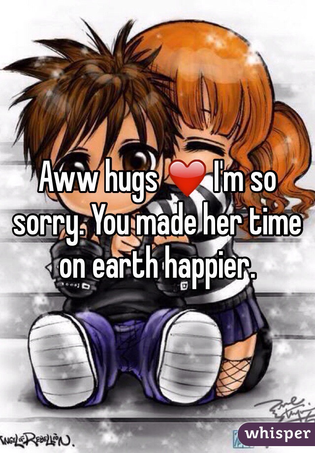 Aww hugs ❤️ I'm so sorry. You made her time on earth happier.