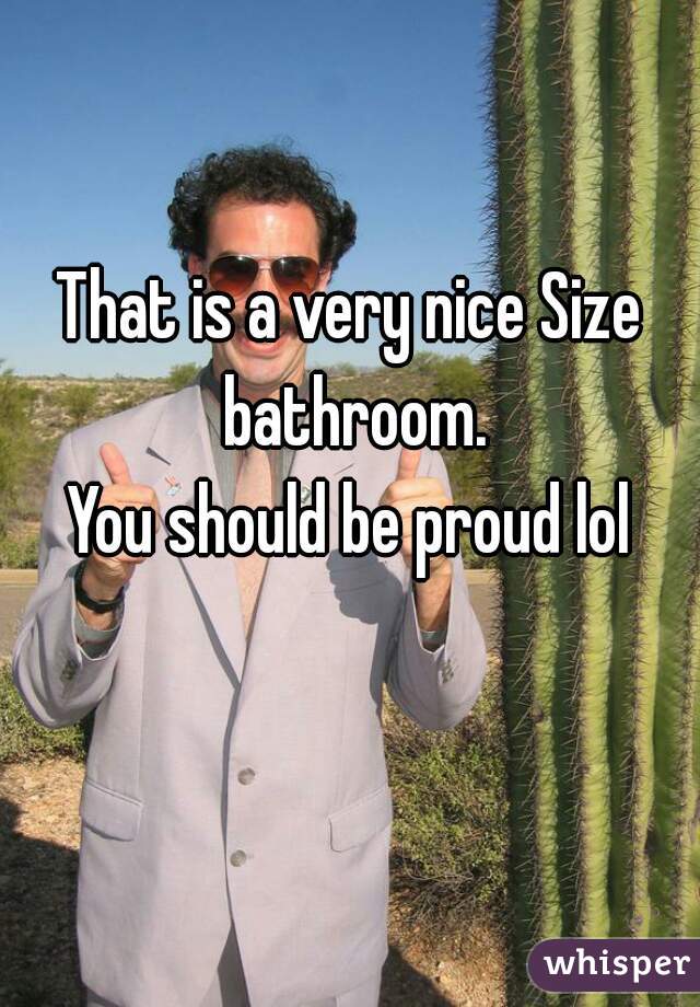 That is a very nice Size bathroom.
You should be proud lol