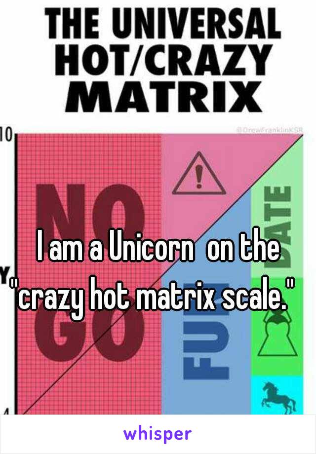 I am a Unicorn  on the "crazy hot matrix scale."   