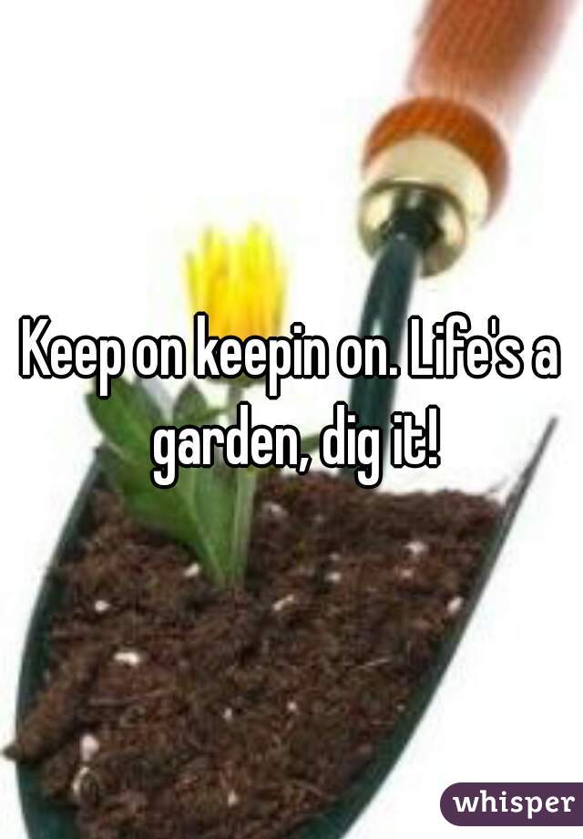 Keep On Keepin On Life S A Garden Dig It