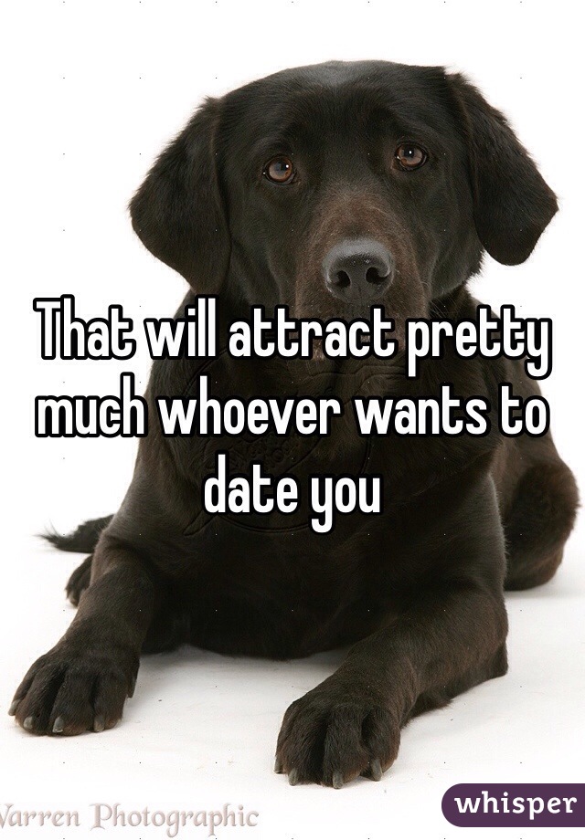 That will attract pretty much whoever wants to date you