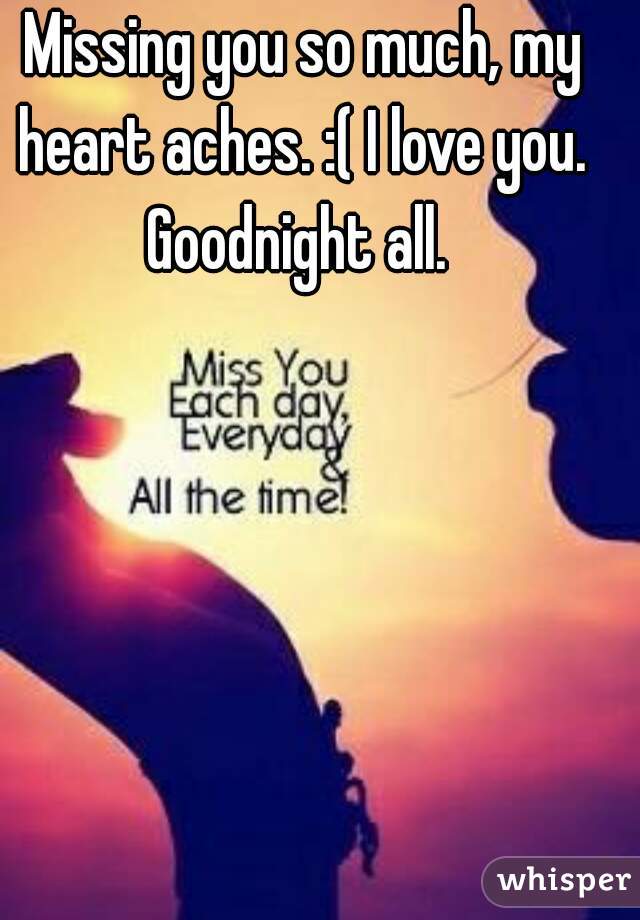 Missing You So Much My Heart Aches I Love You Goodnight All