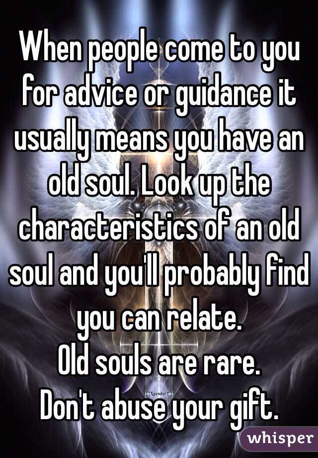 What are the characteristics of an old soul?