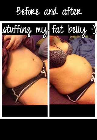 Belly stuffed girl Food Therapy