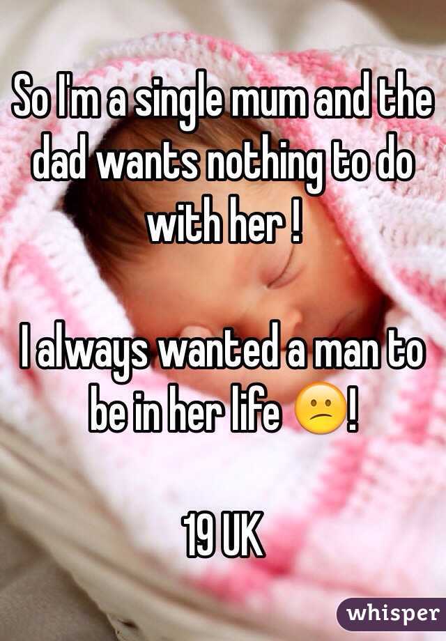 So I'm a single mum and the dad wants nothing to do with her !

I always wanted a man to be in her life 😕! 

19 UK 
