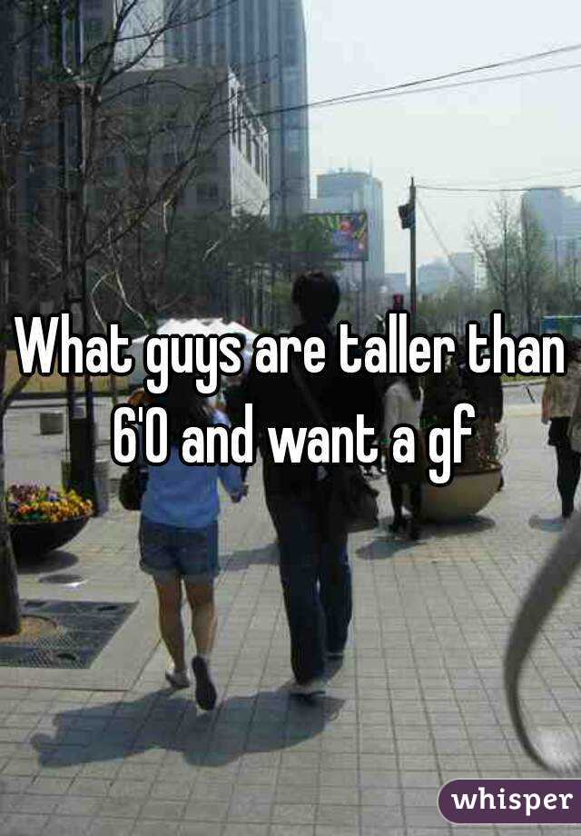 What guys are taller than 6'0 and want a gf