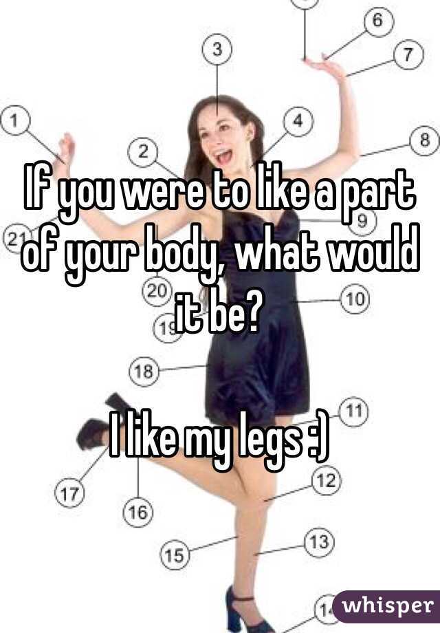 If you were to like a part of your body, what would it be?

I like my legs :)