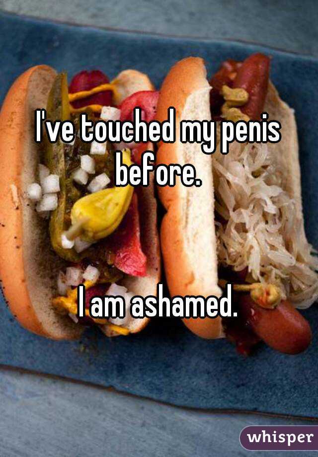 I've touched my penis before. 


I am ashamed.