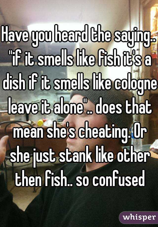 Have you heard the saying.. "if it smells like fish it's a dish if it