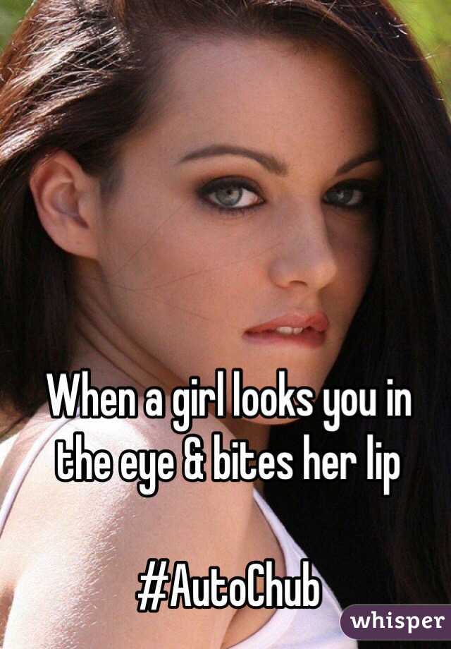 A her lip when girl bites Discover bite