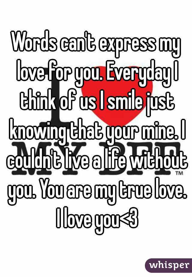 Words Can T Express My Love For You Everyday I Think Of Us I Smile Just