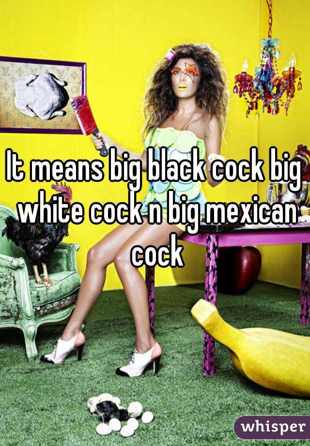 It means big black cock big white cock n big mexican cock