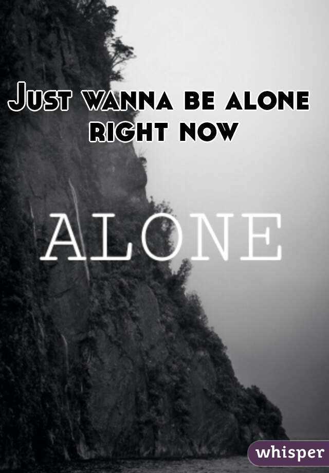 Just Wanna Be Alone Right Now