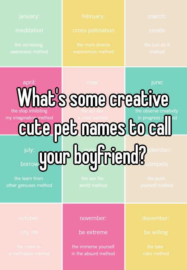 What S Some Creative Cute Pet Names To Call Your Boyfriend