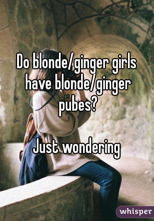 Do Blonde Ginger Girls Have Blonde Ginger Pubes Just Wondering