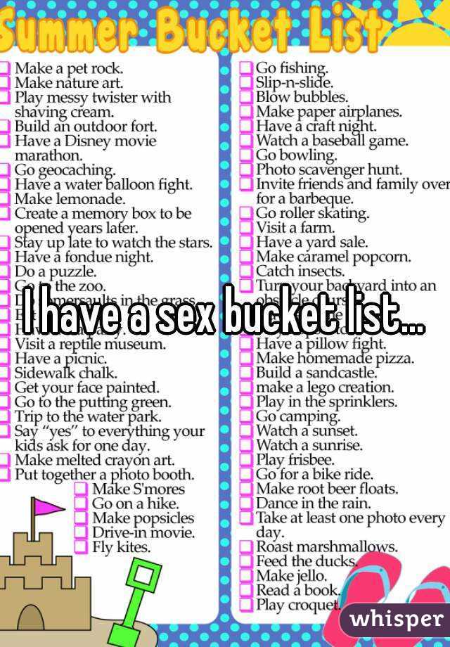 I Have A Sex Bucket List