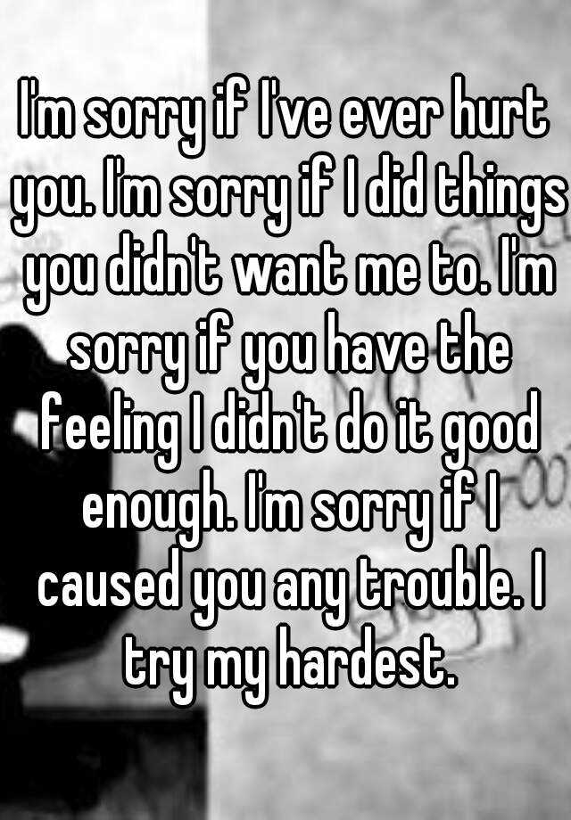 Im sorry i hurt you letter