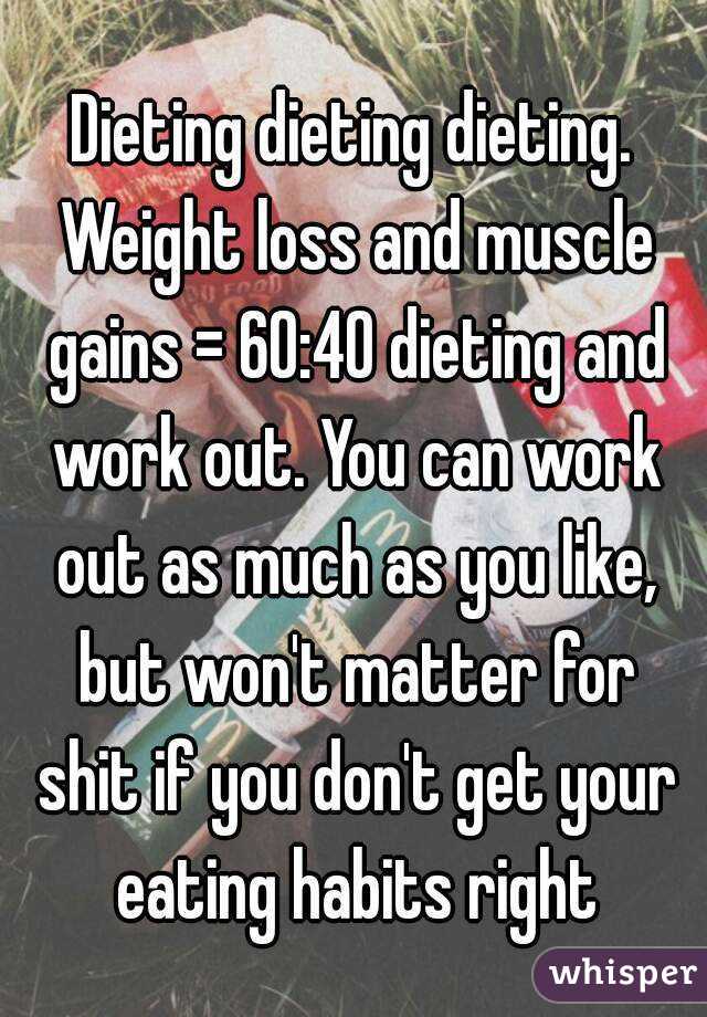 Dieting dieting dieting. Weight loss and muscle gains = 60:40 dieting and work out. You can work out as much as you like, but won't matter for shit if you don't get your eating habits right