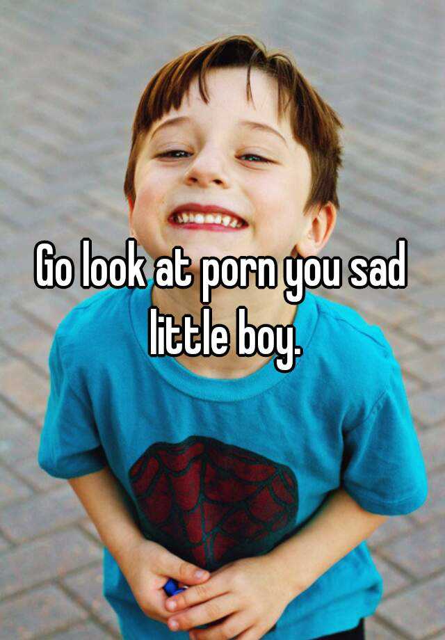Boy Porn - Go look at porn you sad little boy.