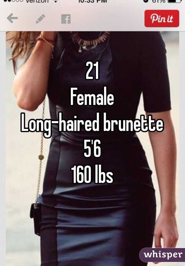 21 Female Long-haired brunette 5'6 160 lbs