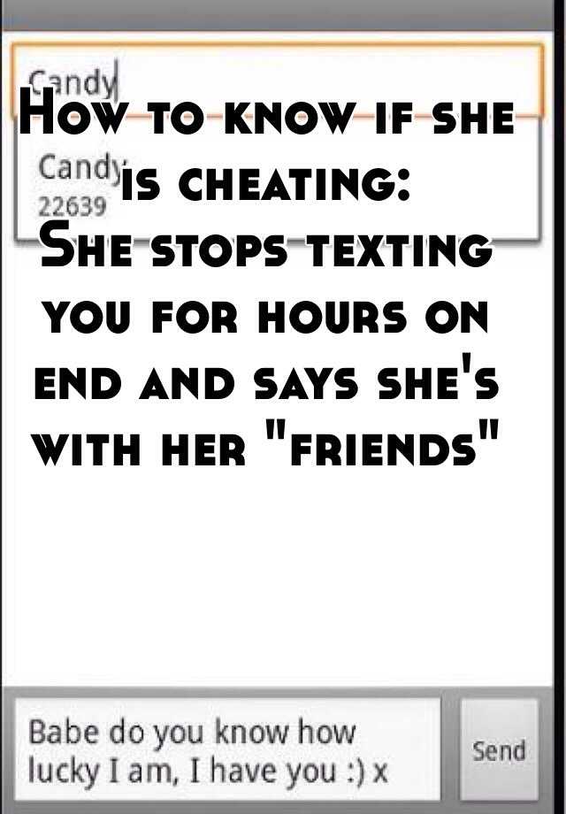 Signs she is cheating