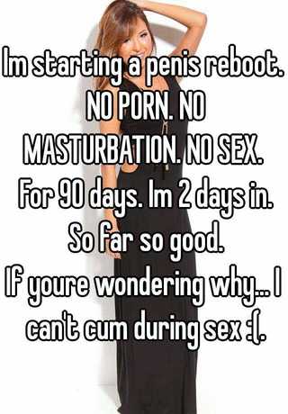 320px x 460px - Im starting a penis reboot. NO PORN. NO MASTURBATION. NO SEX. For 90 days.  Im 2 days in. So far so good. If youre wondering why... I can't cum during  sex :(.