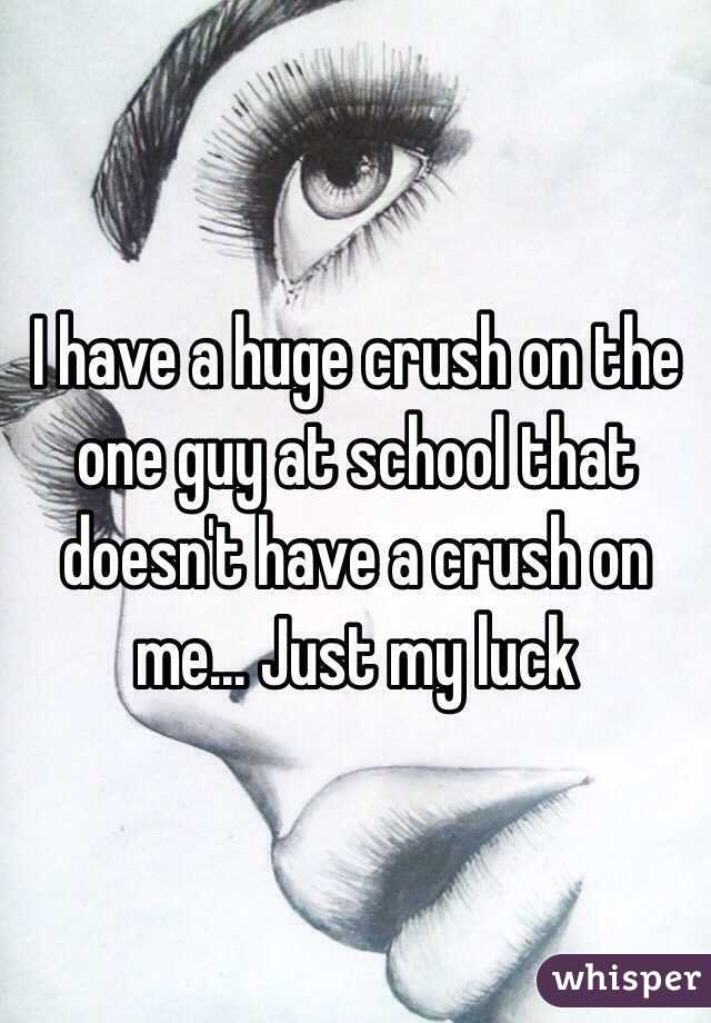 I have a huge crush on the one guy at school that doesn't have a crush on me... Just my luck